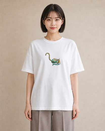 デザインTシャツ レディース スコティッシュフォールド 猫 ねこ イラスト こなれ感 休日 ペアコーデ 白T