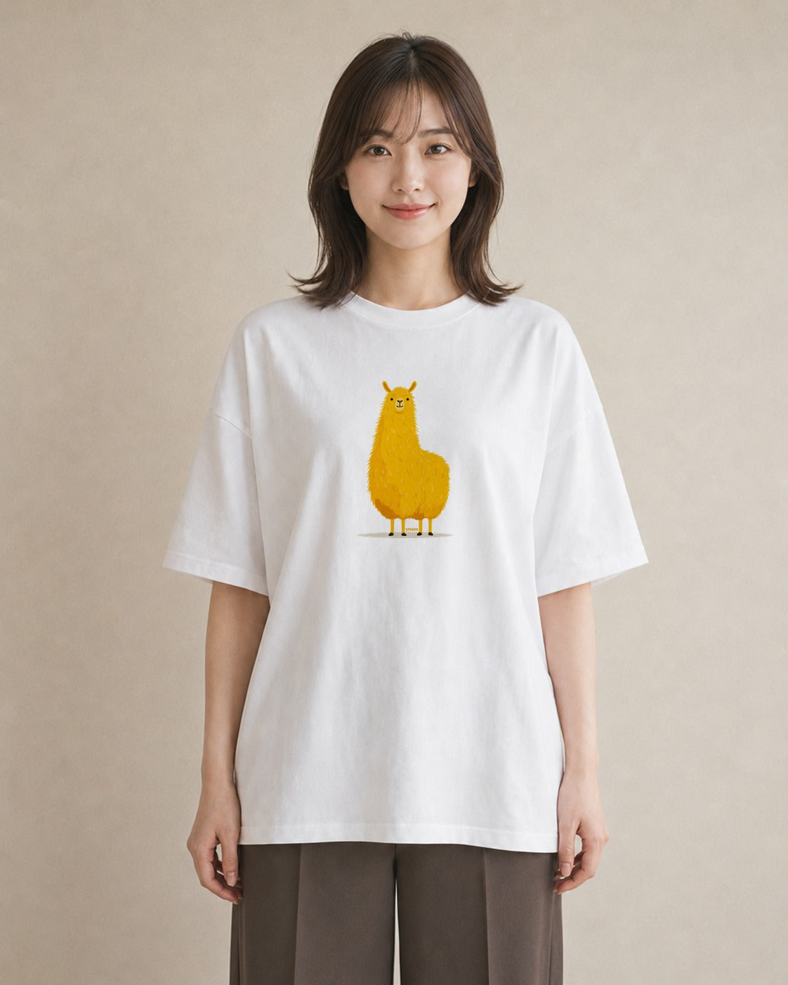Tシャツ レディース アルパカ 動物 アニマル イラスト ゆるかわ ホワイトデー 春服 白T