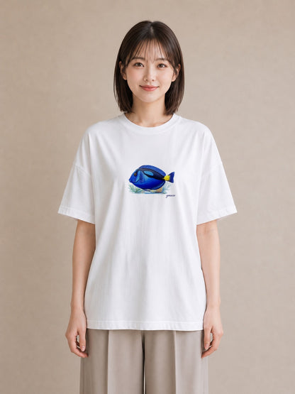 デザインTシャツ レディース 熱帯魚 ペット 動物 イラスト ボタニカル 秋コーデ おしゃれギフト 白T