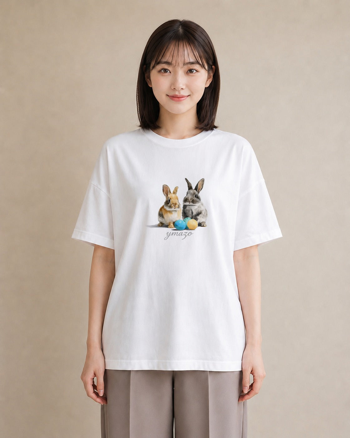 Tシャツ レディース ネザーランドドワーフ ペット 動物 イラスト アート風 おしゃれギフト 社会人 白T