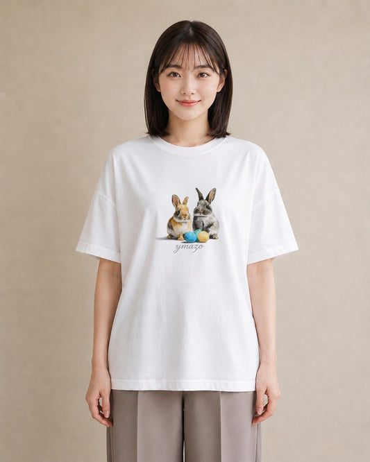 Tシャツ レディース ネザーランドドワーフ ペット 動物 イラスト アート風 おしゃれギフト 社会人 白T