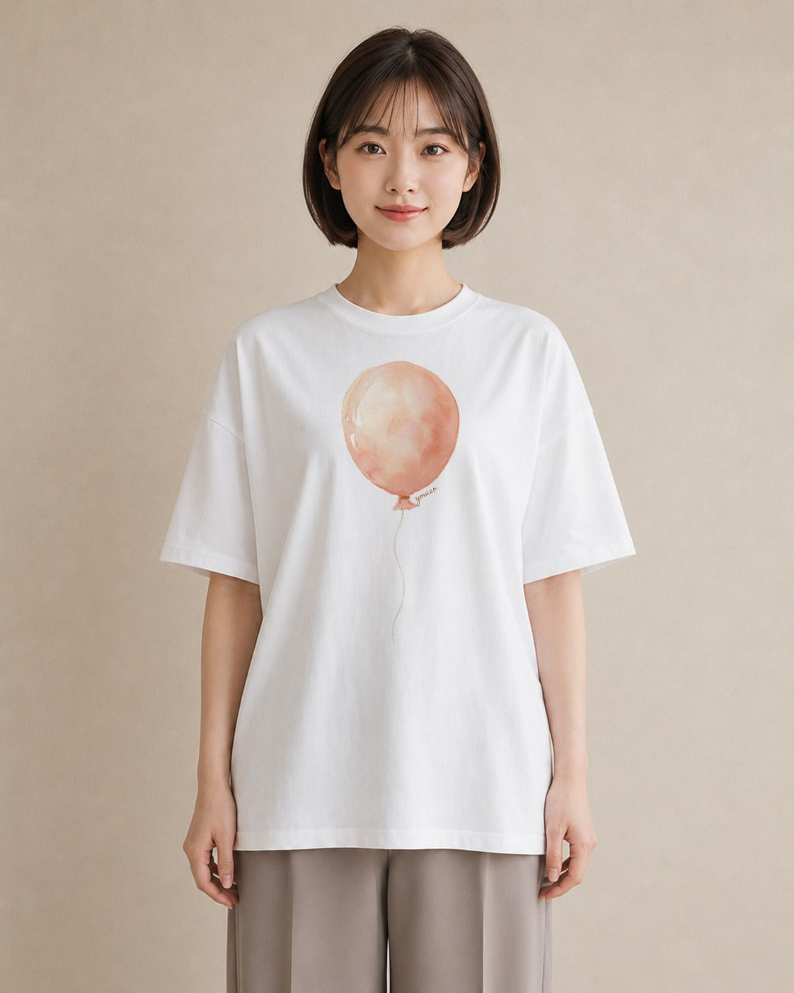 半袖Tシャツ レディース 紙風船 和紙 ナチュラル アンティーク イラスト 休日コーデ クリスマス 旅行 白T