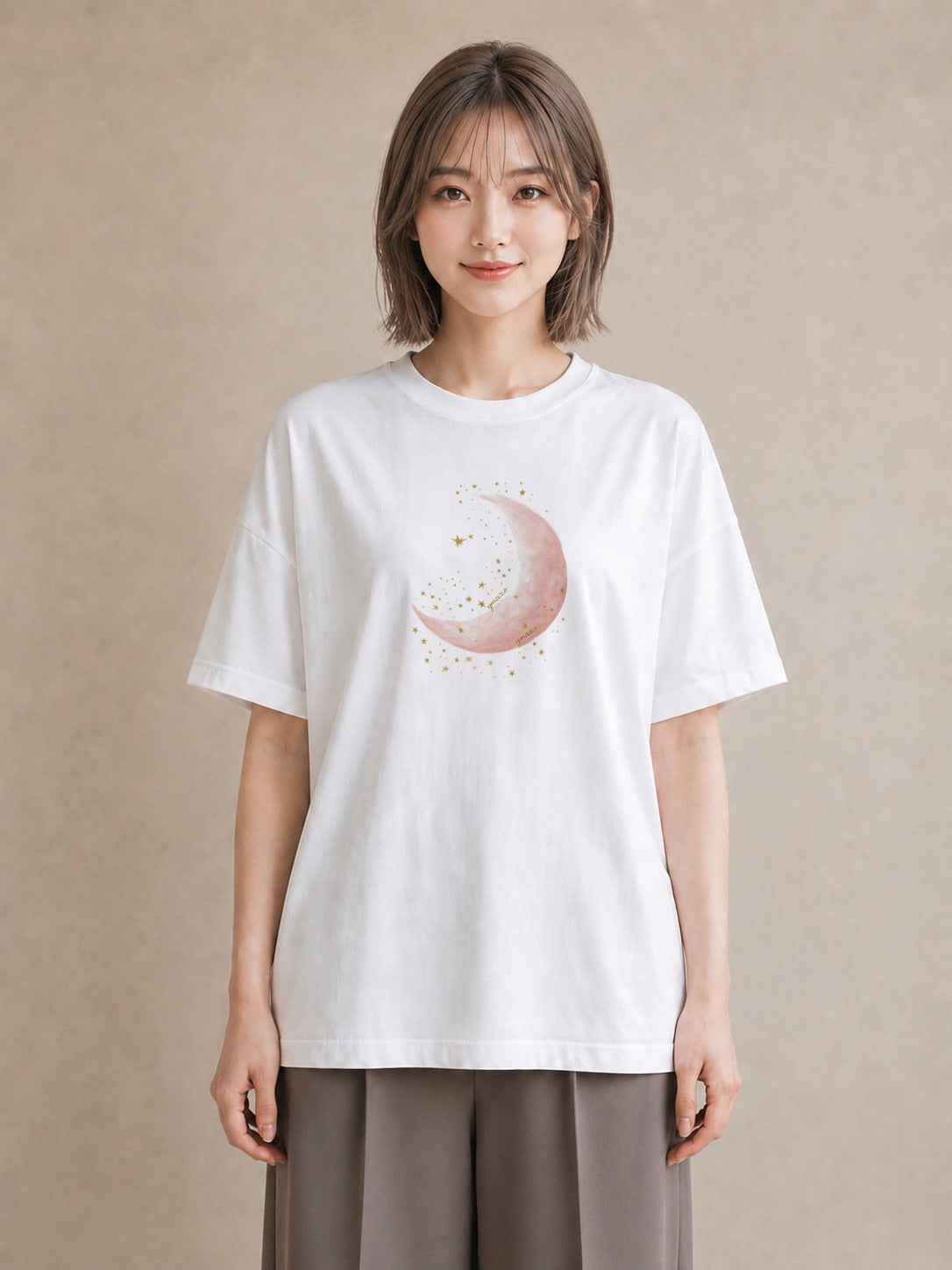 Tシャツ レディース 星空 宇宙 イラスト 可愛い ペアコーデ 秋コーデ 白T
