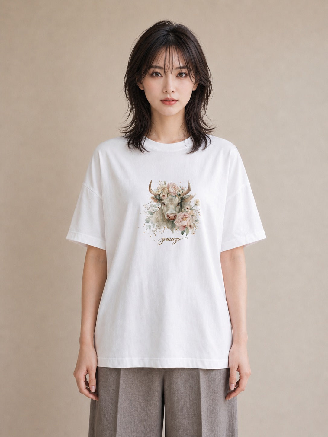 プリントTシャツ レディース 牡羊座 星空 宇宙 イラスト こなれ感 帰省 ラフ 白T
