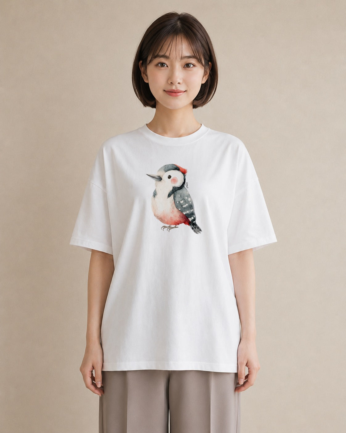 デザインTシャツ レディース オカメインコ ペット 動物 イラスト フェミニン カフェ服 クリスマス 白T