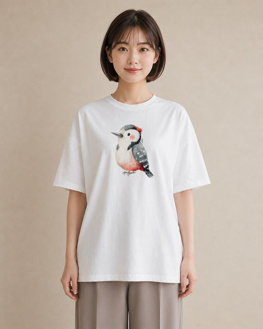 デザインTシャツ レディース オカメインコ ペット 動物 イラスト フェミニン カフェ服 クリスマス 白T
