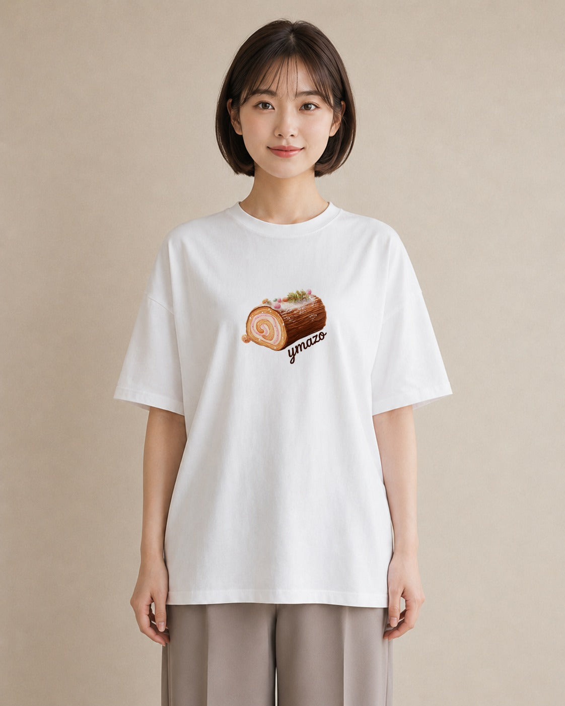 デザインTシャツ レディース あんみつ 食べ物 フード イラスト 休日 ペアコーデ 白T