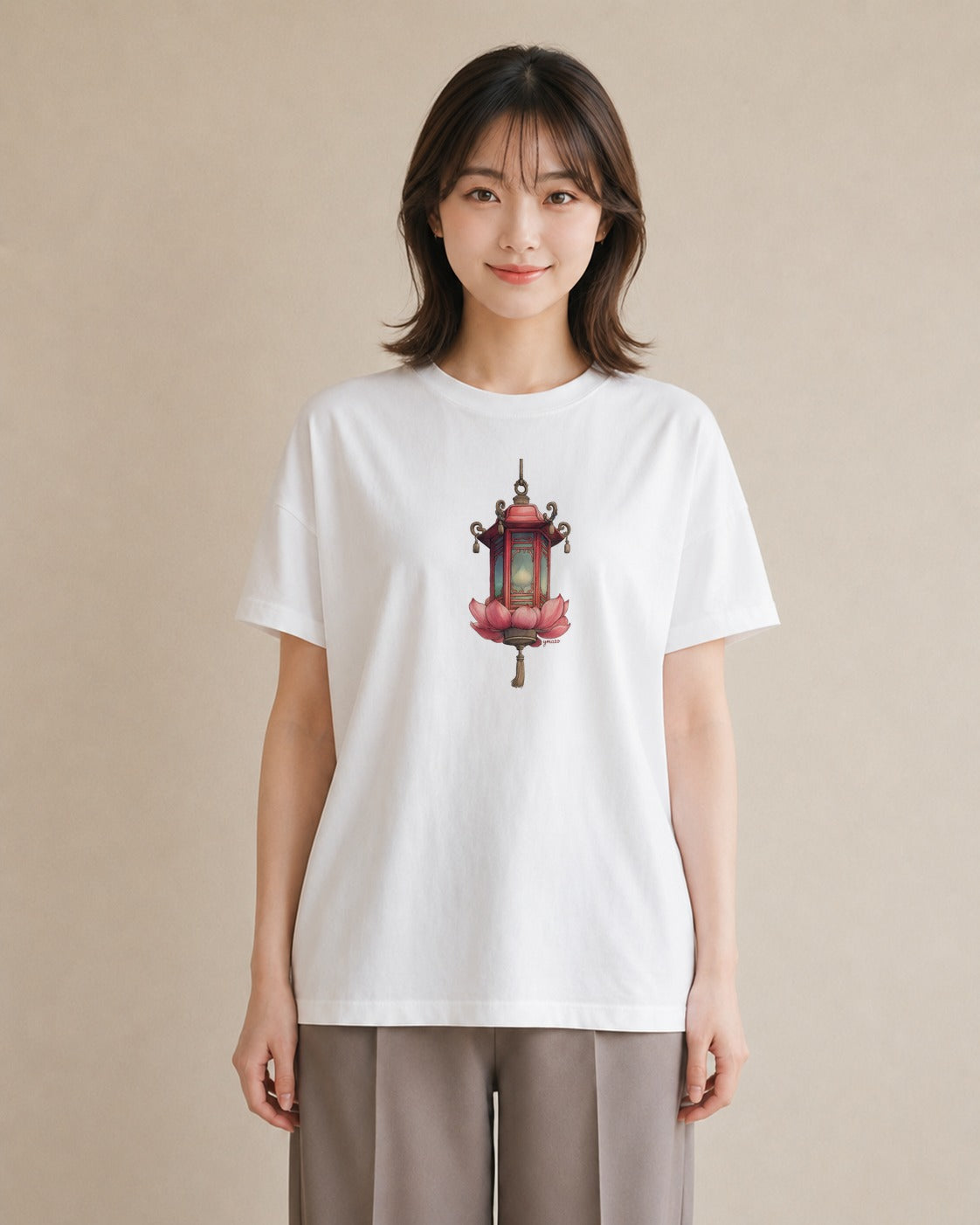 半袖Tシャツ レディース 街灯 夜霧 夜 ナチュラル アンティーク イラスト シンプル ホワイトデー 春服 白T