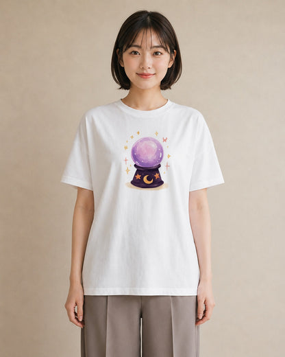 デザインTシャツ レディース 蟹座 星空 宇宙 イラスト 個性的 ビーチ デイリーウェア 白T