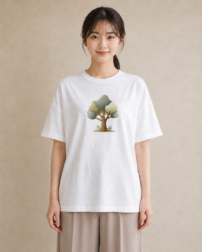 デザインTシャツ レディース 盆栽 植物 ボタニカル イラスト 普段使い 女性向けギフト 散歩 白T