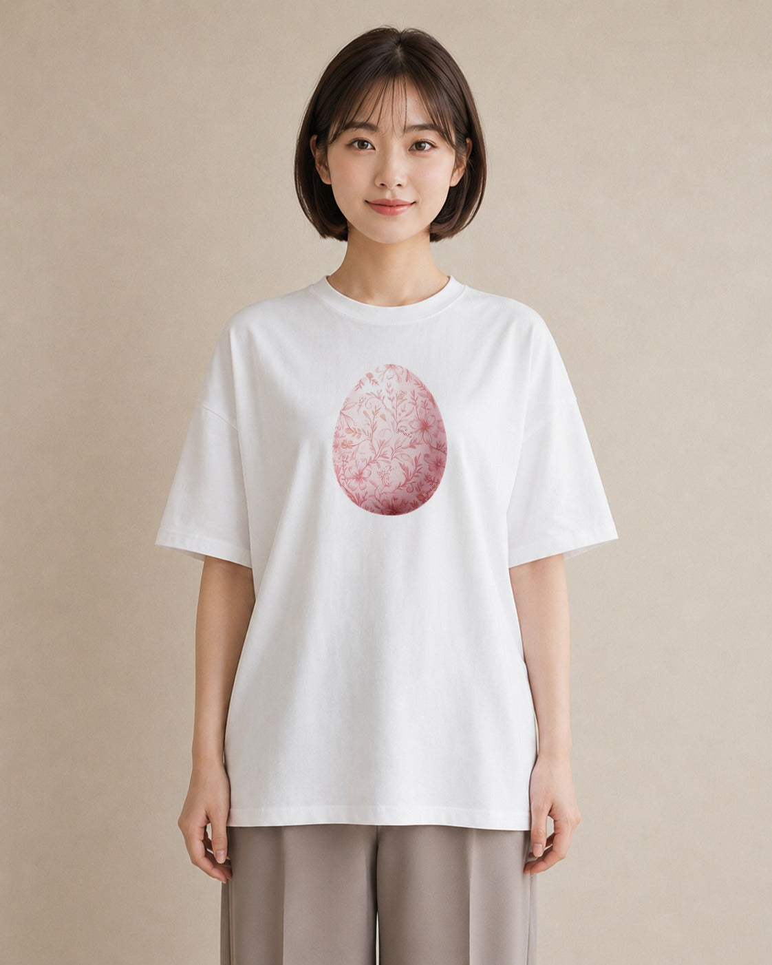 デザインTシャツ レディース たまご 食べ物 フード イラスト ヴィンテージ風 普段着 週末コーデ 白T