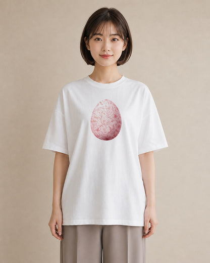 デザインTシャツ レディース たまご 食べ物 フード イラスト ヴィンテージ風 普段着 週末コーデ 白T