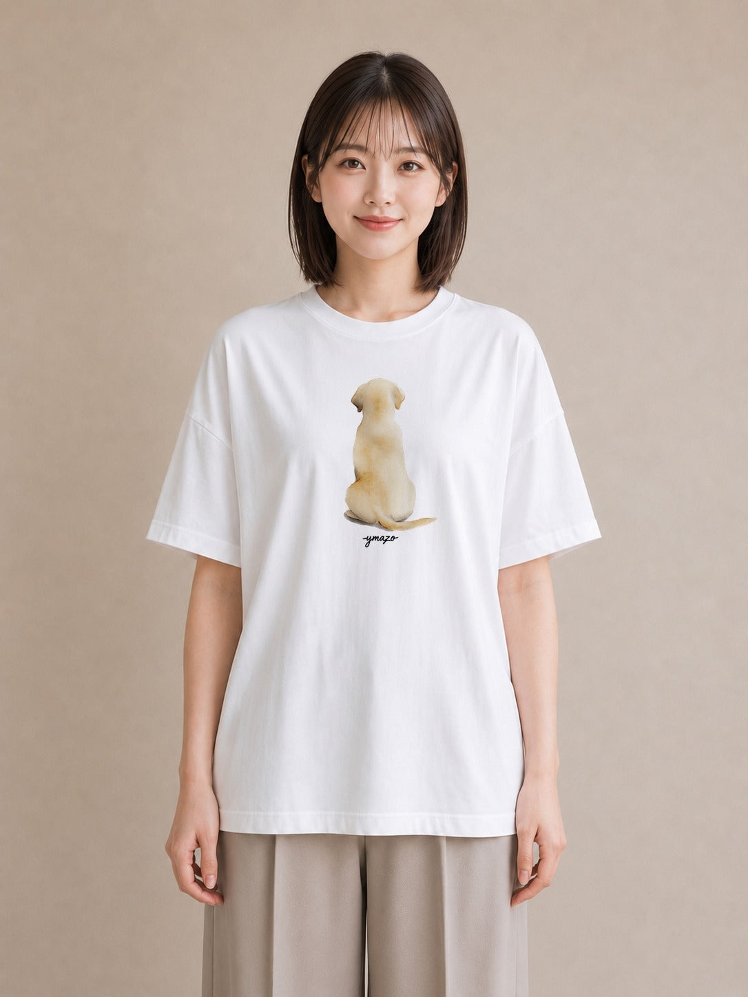 デザインTシャツ レディース ラブラドールレトリバー 犬 いぬ イラスト 上品 おしゃれギフト 社会人 白T