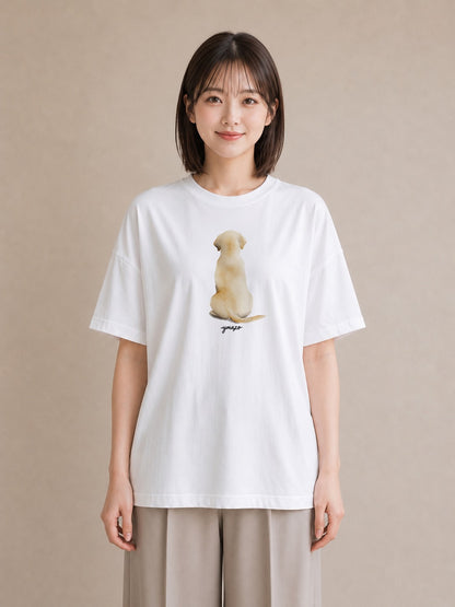 デザインTシャツ レディース ラブラドールレトリバー 犬 いぬ イラスト 上品 おしゃれギフト 社会人 白T