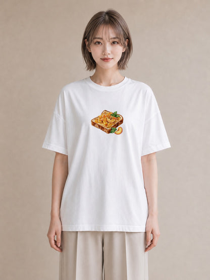 グラフィックTシャツ レディース パン 食べ物 フード イラスト シック 部屋着 女性向けギフト 白T