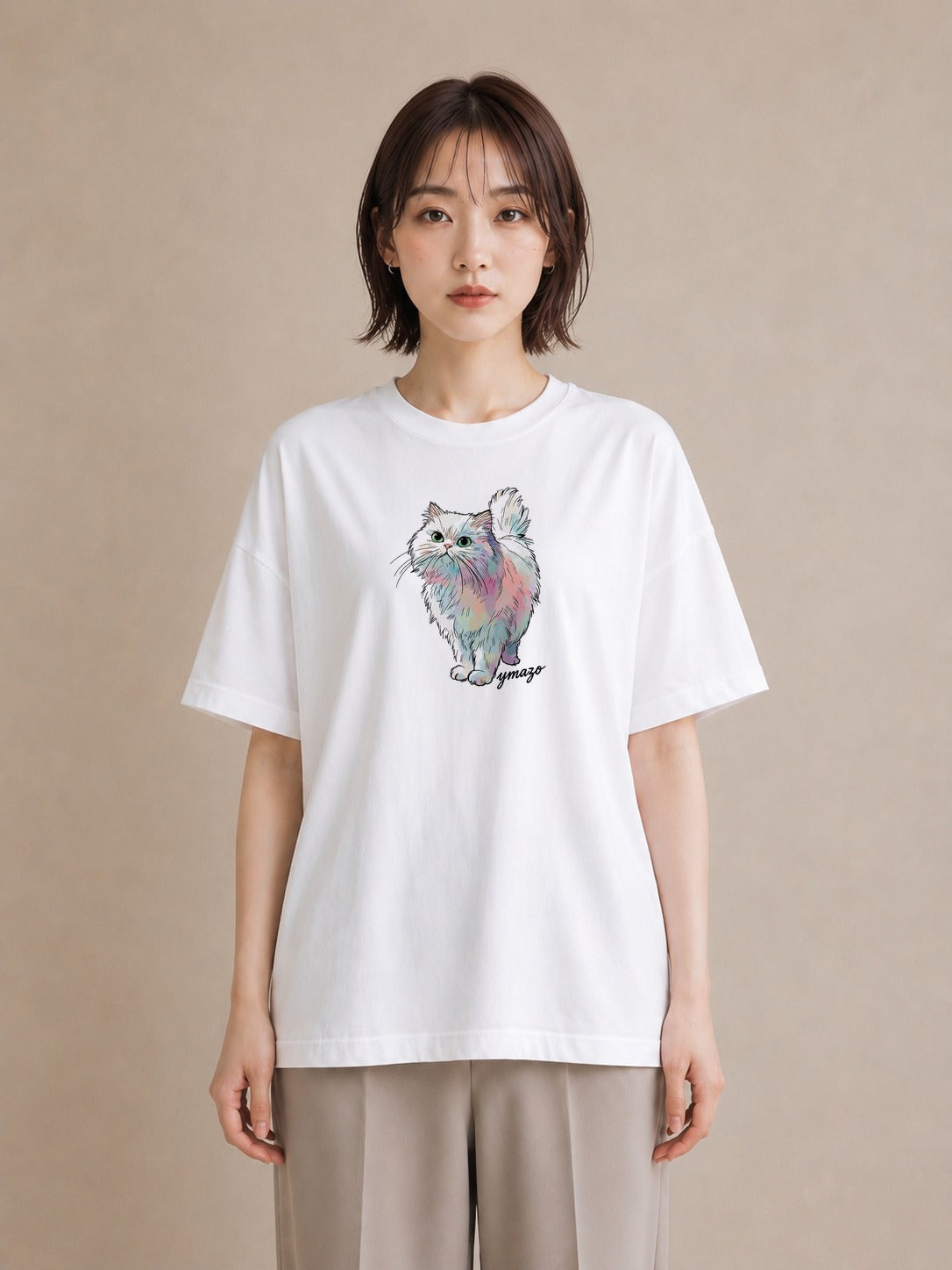 デザインTシャツ レディース ソマリ 猫 ねこ イラスト 北欧風 ギフト 母の日 白T
