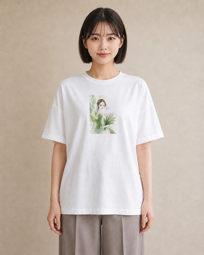 グラフィックTシャツ レディース すずらん 花 花柄 イラスト ゆるコーデ 旅行 母娘コーデ 白T