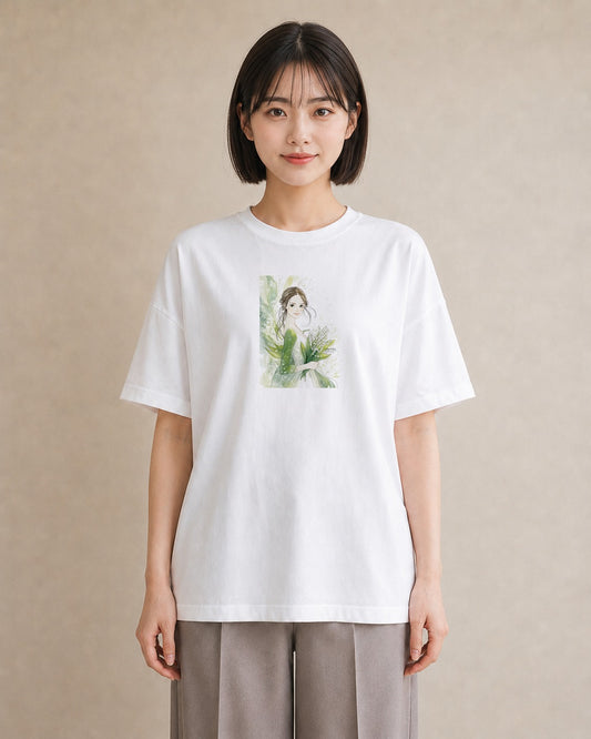 グラフィックTシャツ レディース すずらん 花 花柄 イラスト ゆるコーデ 旅行 母娘コーデ 白T