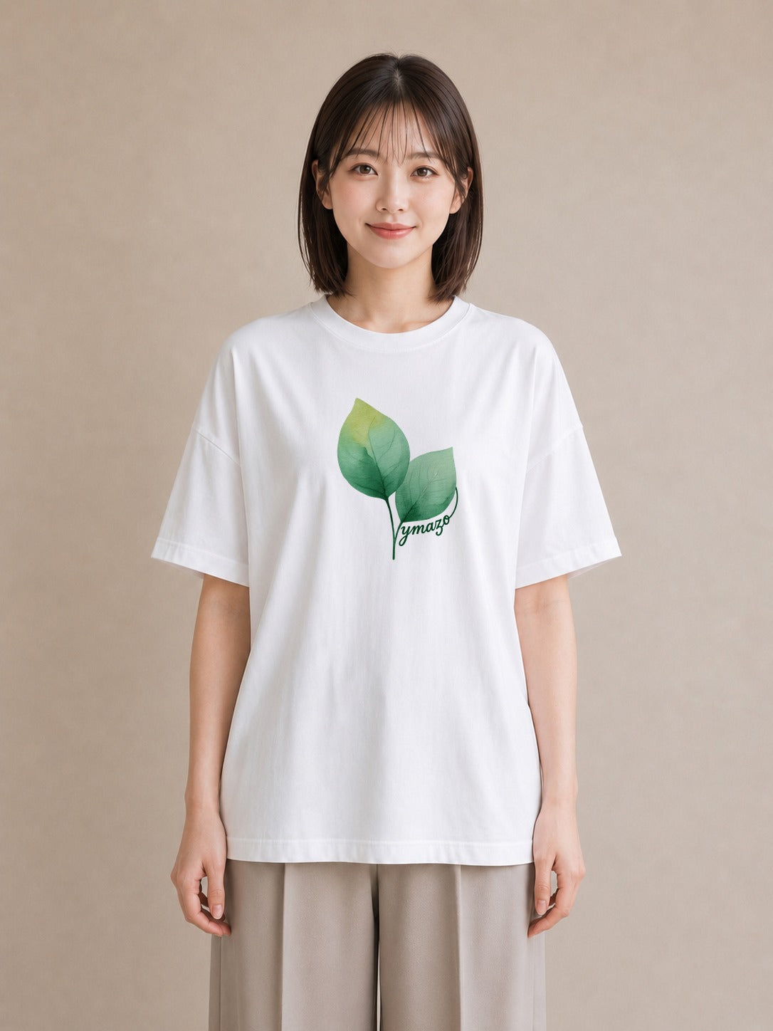 半袖Tシャツ レディース つる 植物 ボタニカル イラスト カフェコーデ 通勤 在宅 白T