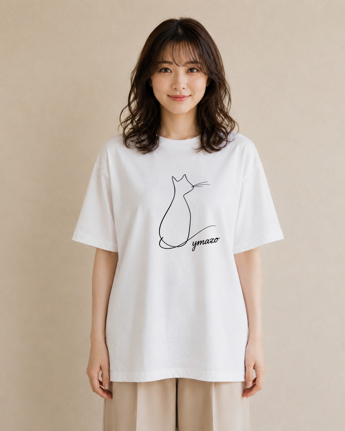 デザインTシャツ レディース 猫 ねこ ネコ イラスト ナチュラル 誕生日プレゼント 綿100 白T