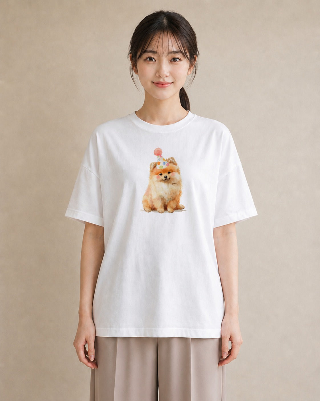 グラフィックTシャツ レディース ポメラニアン ポメ 犬 いぬ イラスト ボタニカル 姉妹 送別ギフト 白T