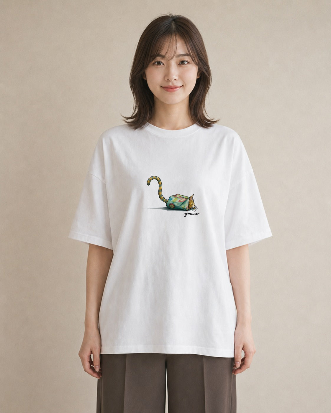 半袖Tシャツ レディース 猫好き 猫 ねこ イラスト レトロ ミセス 春コーデ 白T