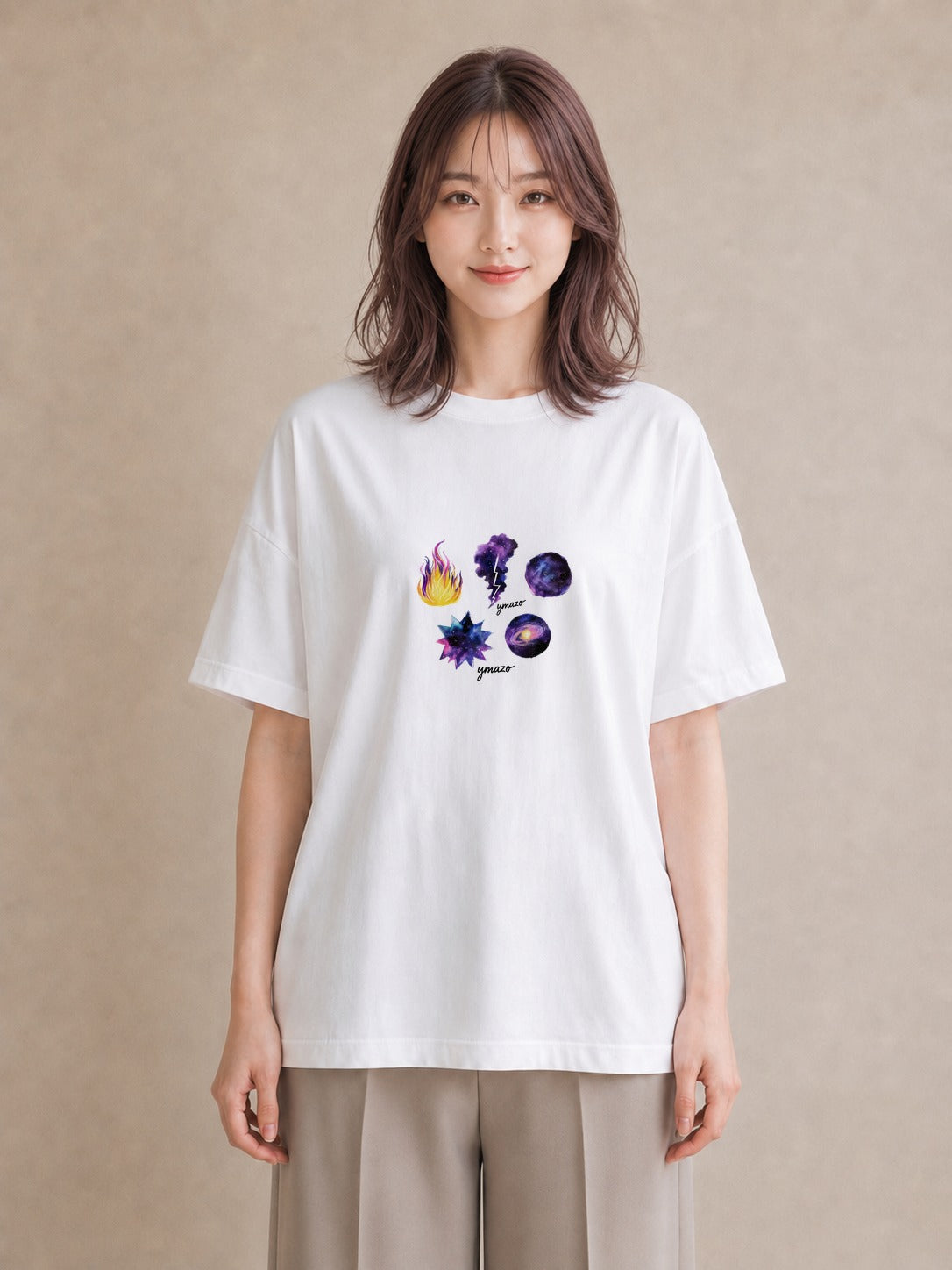 Tシャツ レディース 獅子座 星空 宇宙 イラスト 旅行コーデ ルームウェア ギフト 白T