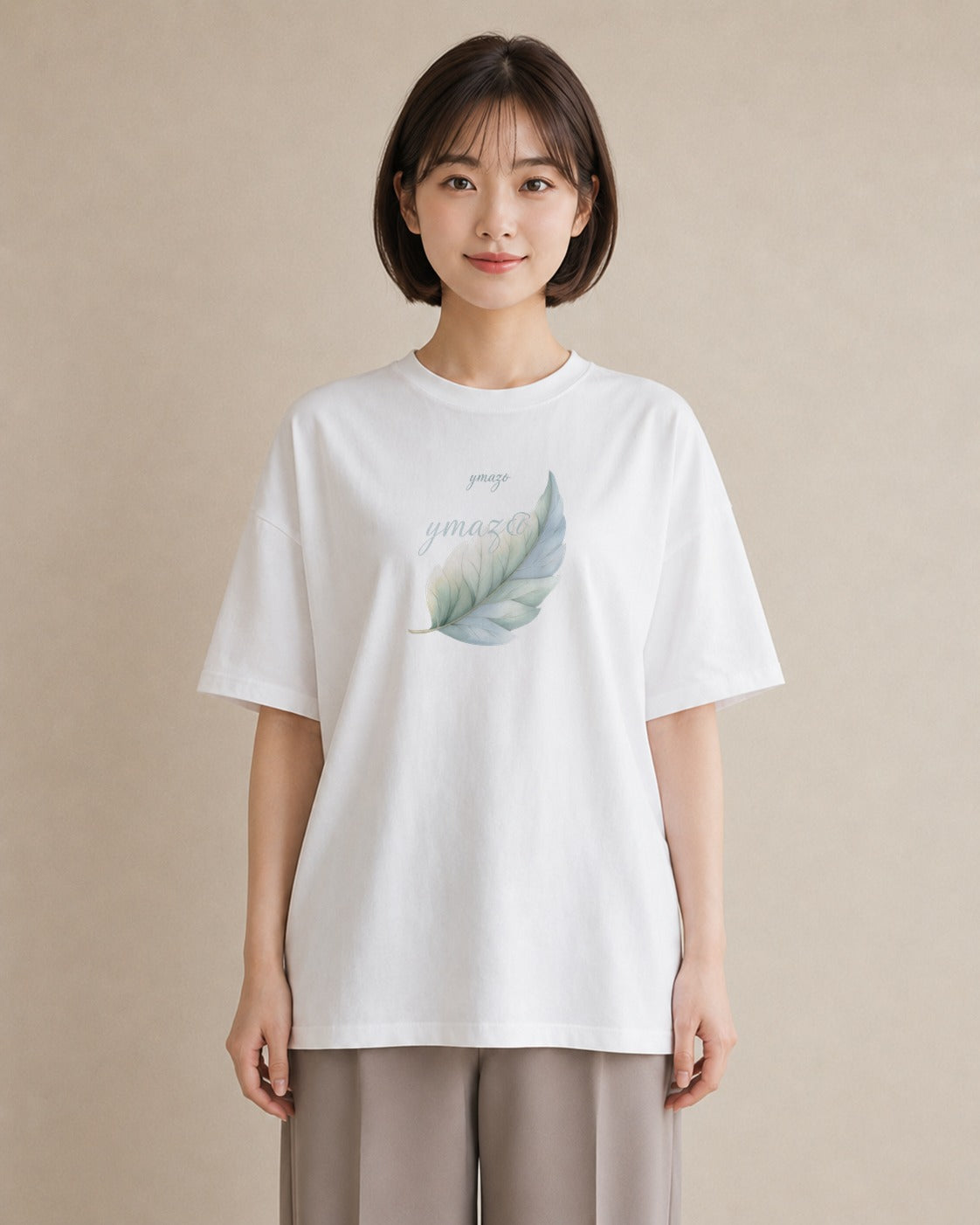 デザインTシャツ レディース ユーカリ 植物 ボタニカル イラスト モード 買い物 夏コーデ 白T