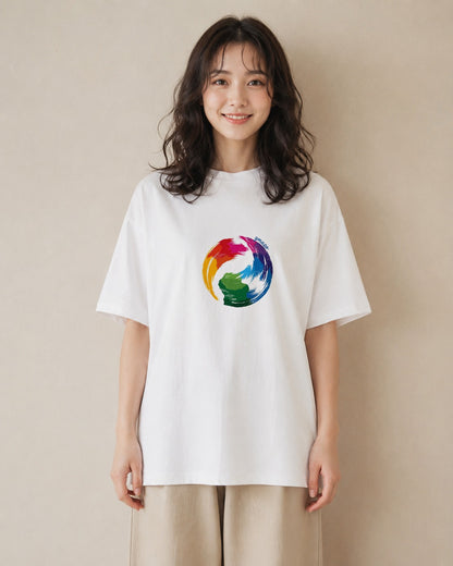 半袖Tシャツ レディース 地球 星空 宇宙 イラスト 抜け感 秋コーデ おしゃれギフト 白T