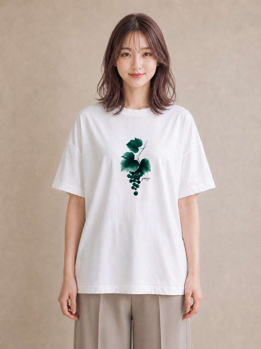 プリントTシャツ レディース つる 植物 ボタニカル イラスト 淡色 海 カフェ巡り 白T