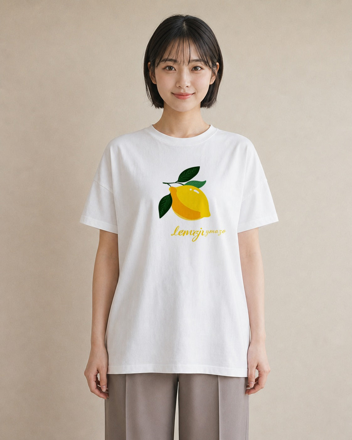 Tシャツ レディース レモン 檸檬 食べ物 フード イラスト シンプル お出かけ 普段着 白T