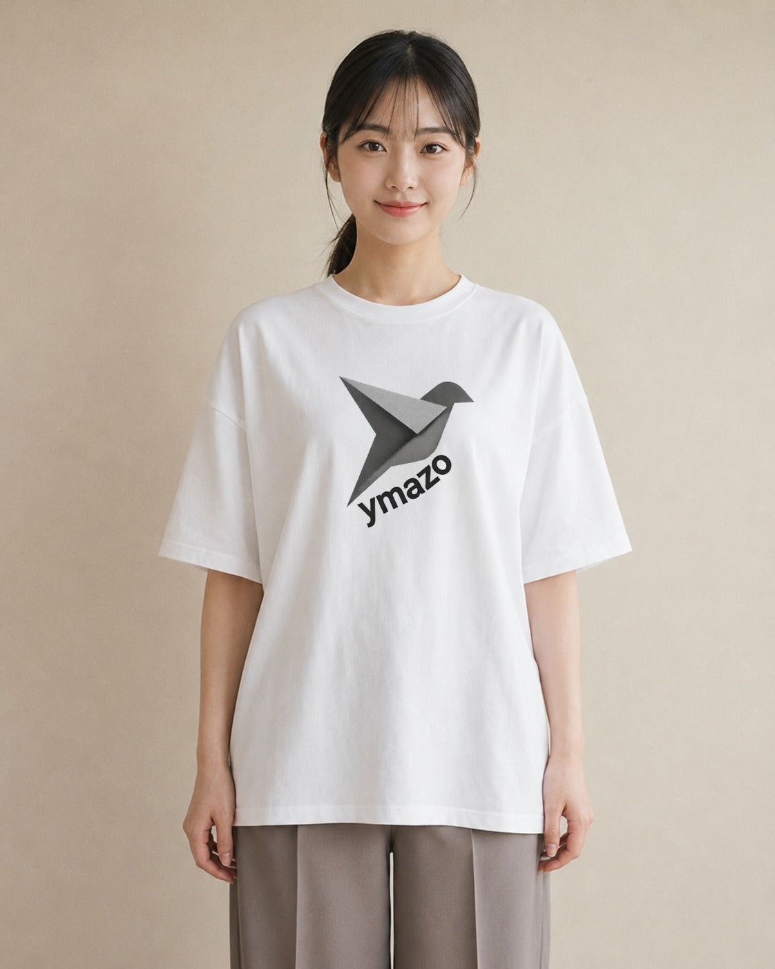 Tシャツ レディース 折り鶴 折り紙 ナチュラル アンティーク イラスト アート風 女性向けギフト 散歩 白T