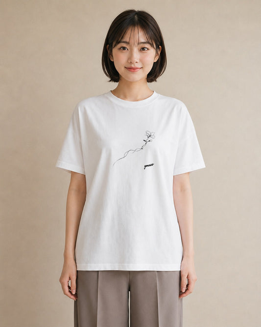 グラフィックTシャツ レディース さくら 桜 桜の枝 イラスト ラフカジュアル 旅行用 海 白T