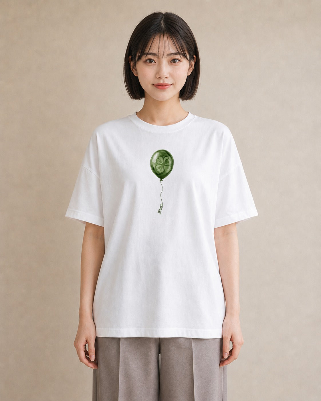 デザインTシャツ レディース 紙風船 和紙 ナチュラル アンティーク イラスト 北欧風 ルームウェア ギフト 白T