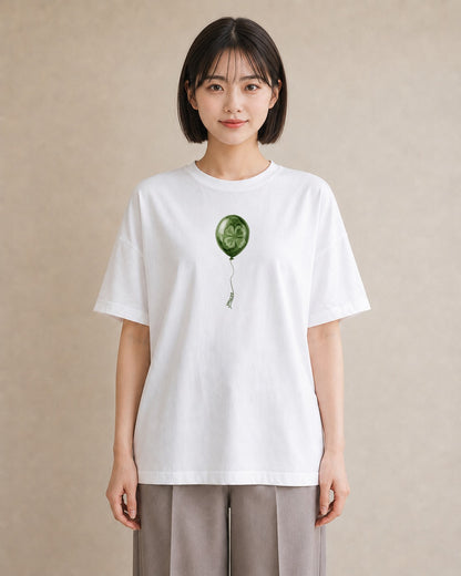 デザインTシャツ レディース 紙風船 和紙 ナチュラル アンティーク イラスト 北欧風 ルームウェア ギフト 白T