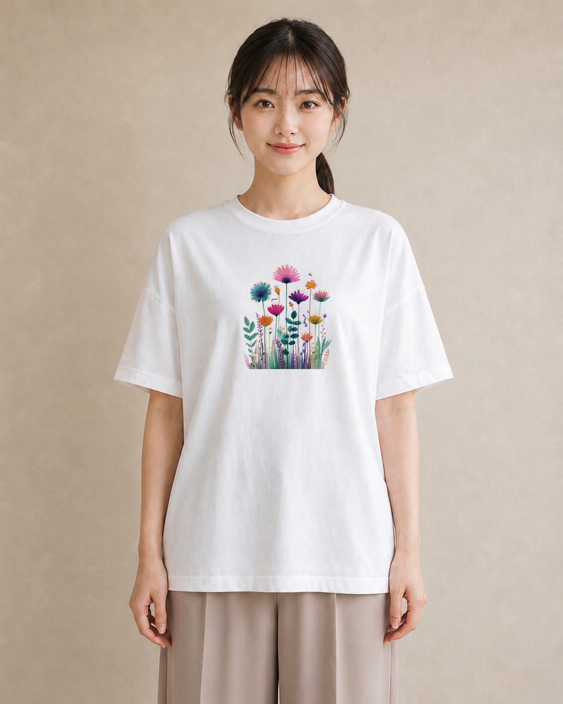 プリントTシャツ レディース たんぽぽ 花 花柄 イラスト 休日コーデ 友達ギフト 部屋着 白T
