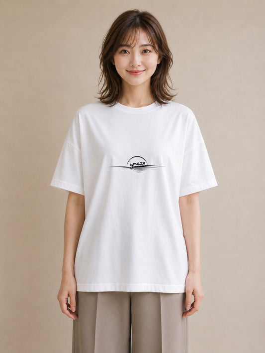デザインTシャツ レディース 海 リゾート 夏 イラスト ニュアンス カフェ巡り 白T