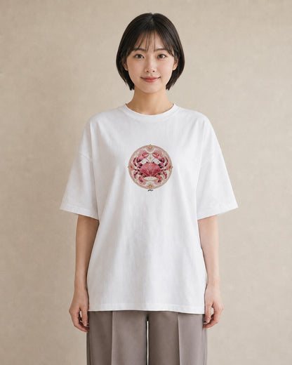 半袖Tシャツ レディース 牡羊座 星空 宇宙 イラスト シック カジュアルコーデ 買い物 白T