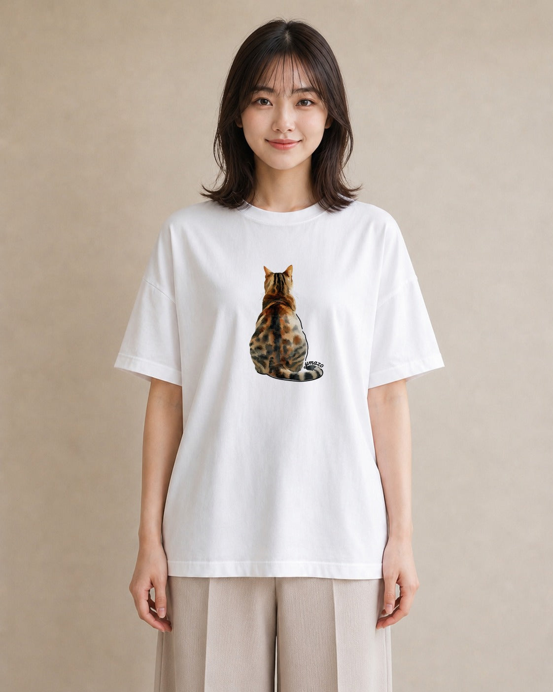 プリントTシャツ レディース 猫 ねこ イラスト ミニマル 週末コーデ 敬老の日 白T
