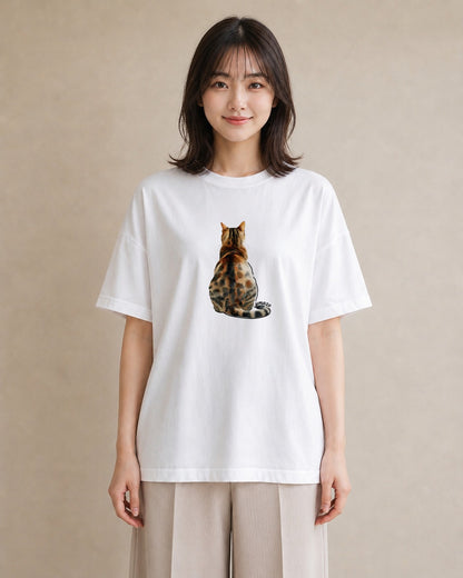 プリントTシャツ レディース 猫 ねこ イラスト ミニマル 週末コーデ 敬老の日 白T