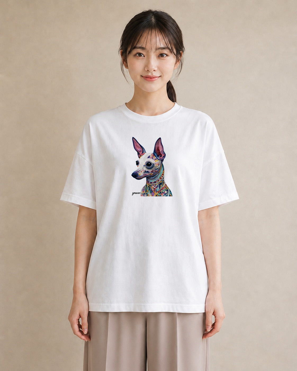 半袖Tシャツ レディース チワワ 犬 いぬ イラスト 可愛い 敬老の日 ホワイトデー 白T