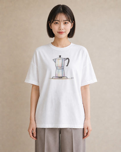 Tシャツ レディース コーヒー カフェ 珈琲 イラスト 20代 カジュアルコーデ 白T
