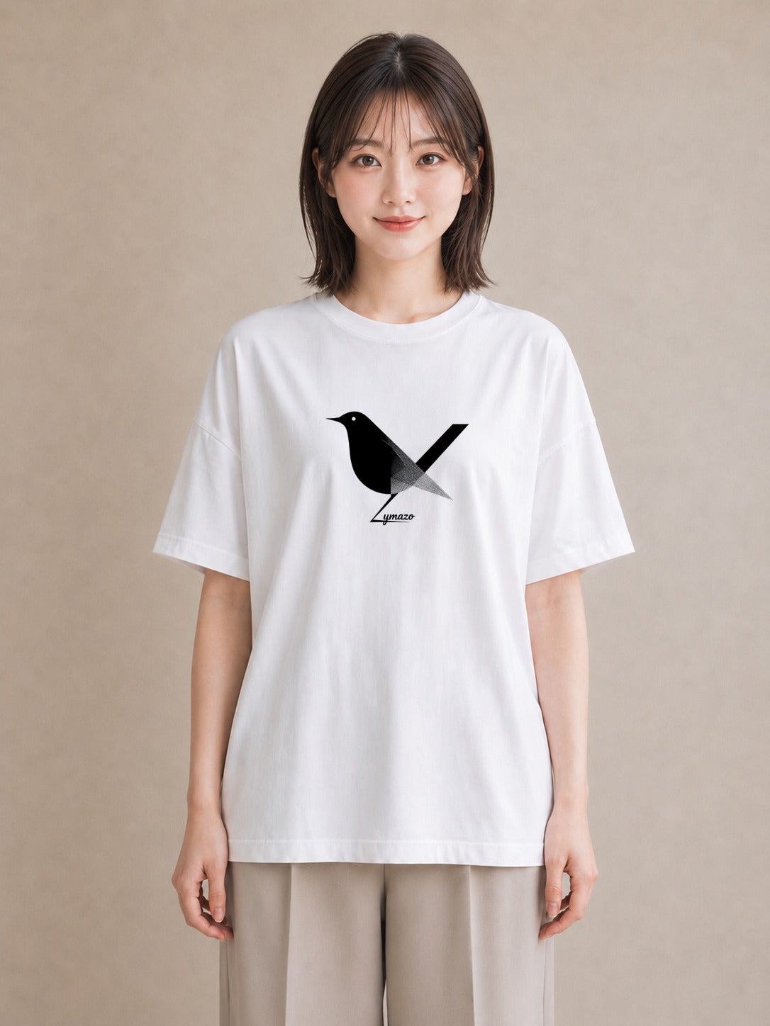 グラフィックTシャツ レディース 折り鶴 折り紙 ナチュラル アンティーク イラスト 線画 お揃い 親子 白T
