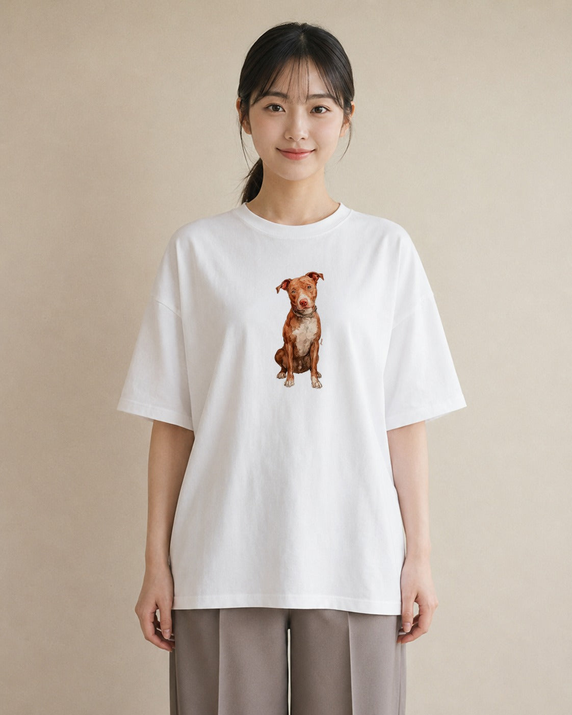 デザインTシャツ レディース 保護犬 犬 いぬ イラスト フェミニン レイヤード 友達ギフト 白T