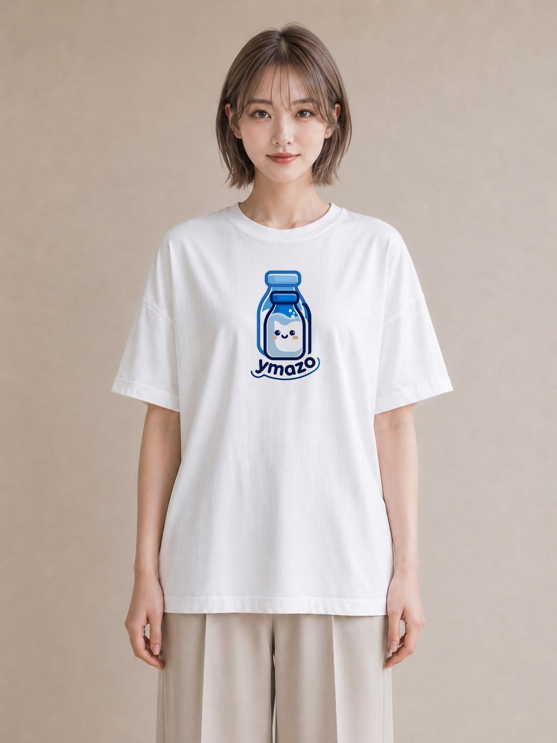 Tシャツ レディース ミルク 食べ物 フード イラスト ナチュラル ミセス 春コーデ 白T