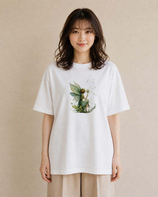 半袖Tシャツ レディース たんぽぽ 花 花柄 イラスト 抜け感 敬老の日 ホワイトデー 白T