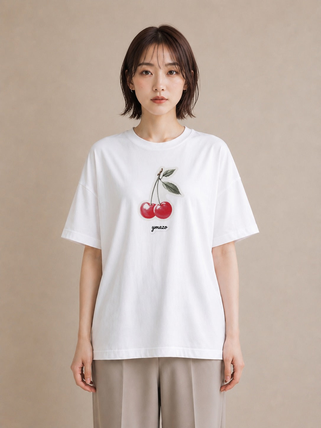 Tシャツ レディース りんご 林檎 アップル 食べ物 フード イラスト ボタニカル 夏コーデ 通学 白T