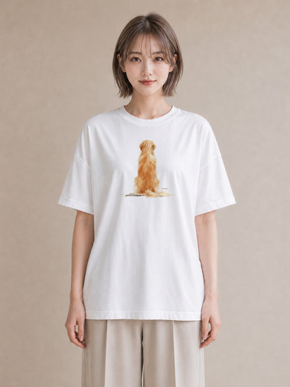 デザインTシャツ レディース 愛犬 犬 いぬ イラスト ユニーク カフェ巡り 女子会 白T