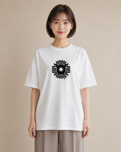 デザインTシャツ レディース 扇子 そよ風 ナチュラル アンティーク イラスト ラフ お揃い 親子 白T
