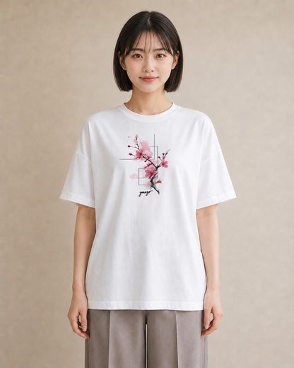 Tシャツ レディース さくら 桜 サクラ 花 花柄 イラスト ボタニカル 女性向けギフト 散歩 白T